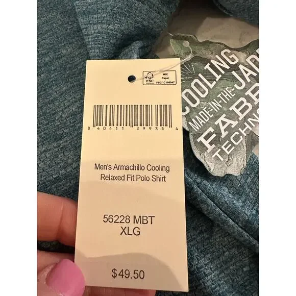 Duluth Trading Men’s Shirt NWT Armachilo Cooling Relaxed Fit Polo Blue XL - Picture 5 of 13